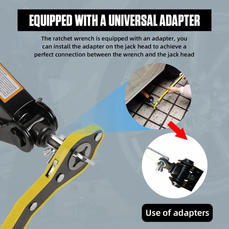 Auto Jack Lug Wrench & Lift Speed Handle Tool, Portable Jack Ratchet Wrench for Car Motorcycle Scissor Jack, Must-Have Travel Emergency Tool.