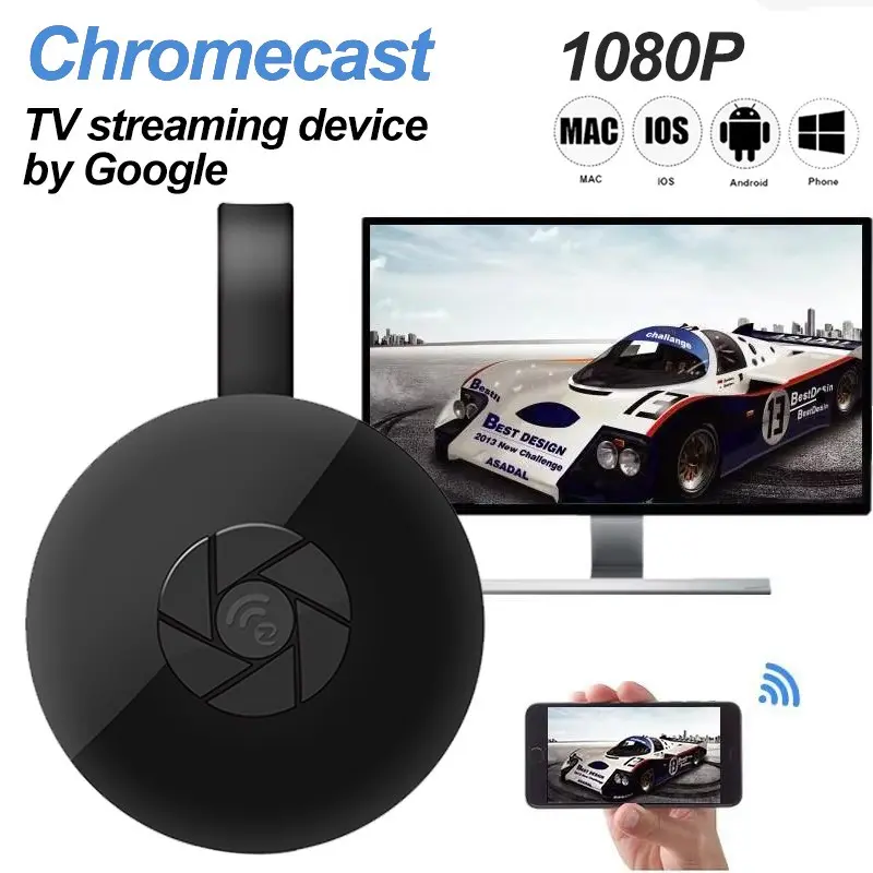 Wireless HDMI Display Adapter, WiFi Streaming Receiver, 1080P Screen Sharing, Compatible with iOS, Android, Miracast, Airplay, Dlna