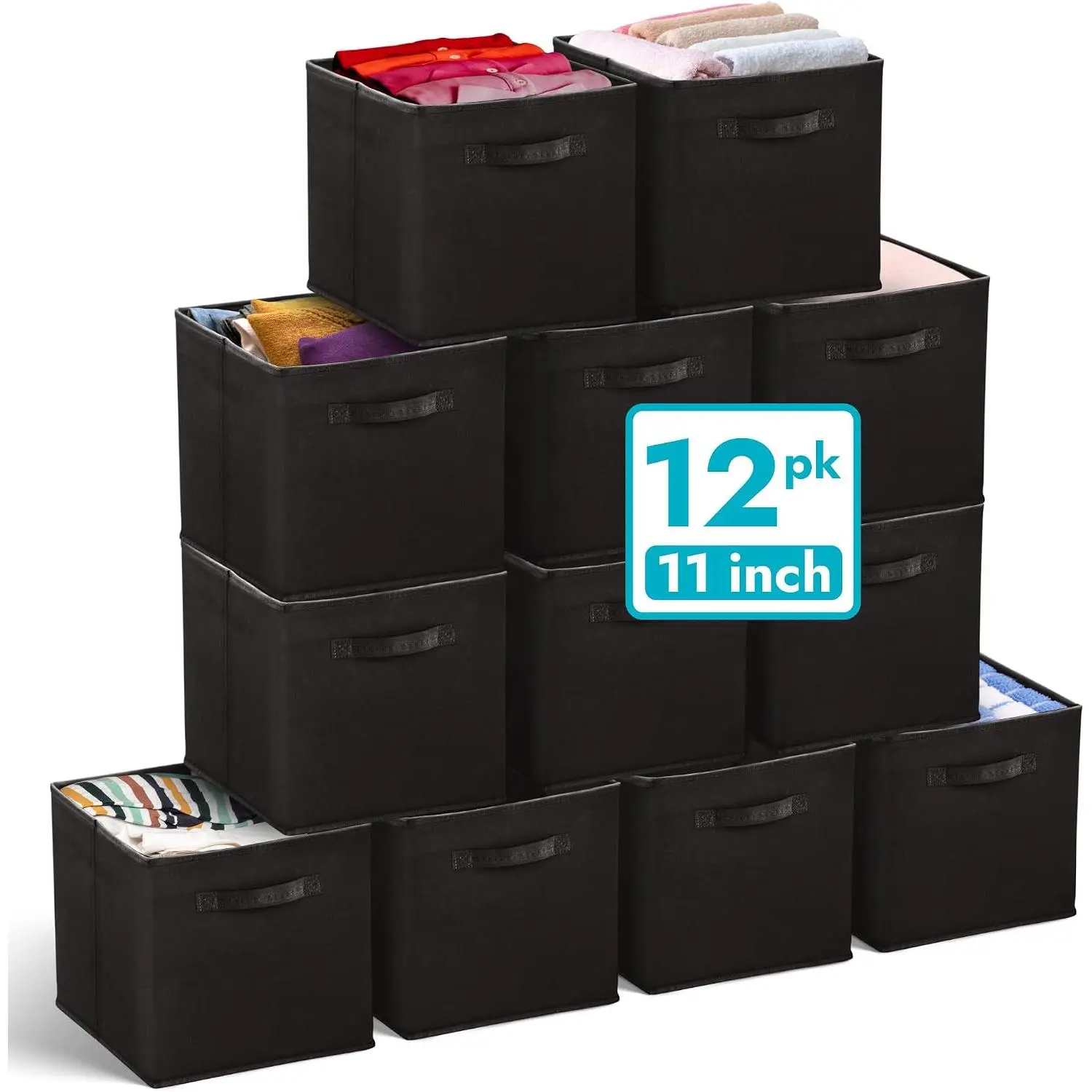 11 Inch Cube Storage Bins (12 Pack) |   Cube Organizer Bins