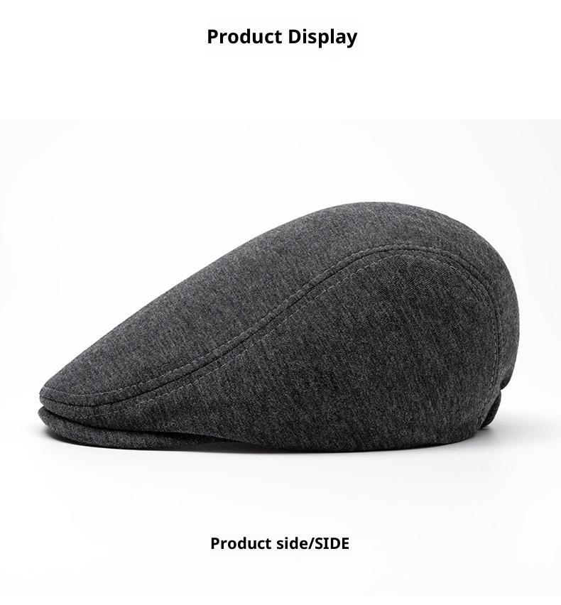 BIGWIG Men's Retro Cotton Flat Top Cap, Unisex Flat Top Sports Cap, Newsboy Cap, Gatsby Cap, Autumn/Winter Wool Plain Beret, Warm Front Cap, British Style Soft Top Newsboy Cap, Solid Color Hunting Cap, Driver's Cap