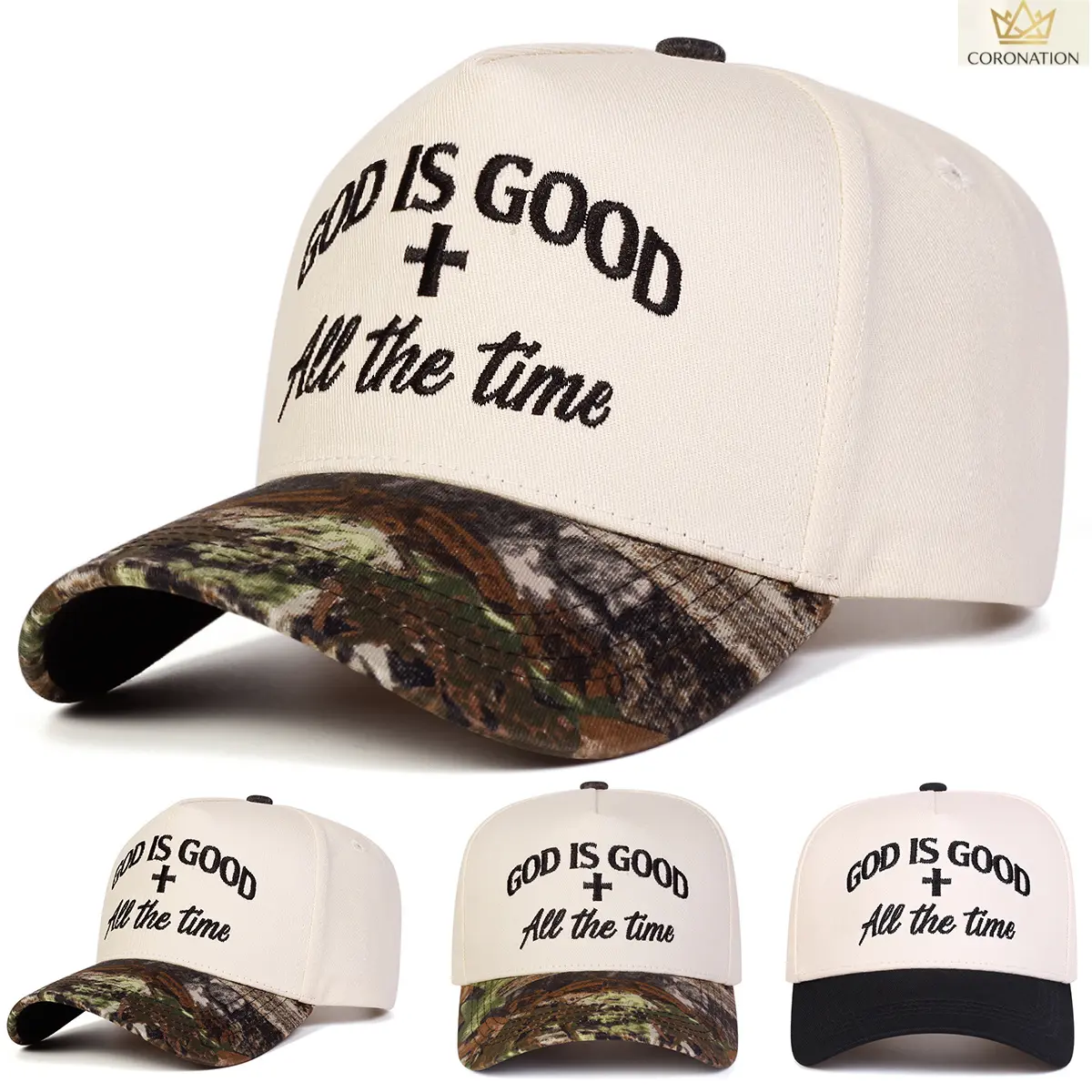GOD IS GOOD Embroidered 5 Panel Baseball Cap, Vintage Christian Faith Hat, Adjustable Cotton Dad Cap, Lightweight Streetwear Outdoor Trucker Style for Travel, Beach, Hiking, Daily Wear, Vacation & Weekend Outfits