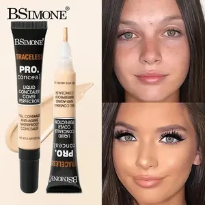 6 Shades Waterproof Concealer Foundation, silky and moisturizing, long-wear non-caking, covers acne marks, dark circles and spots, brightens and nourishes skin for sheer flawless base makeup