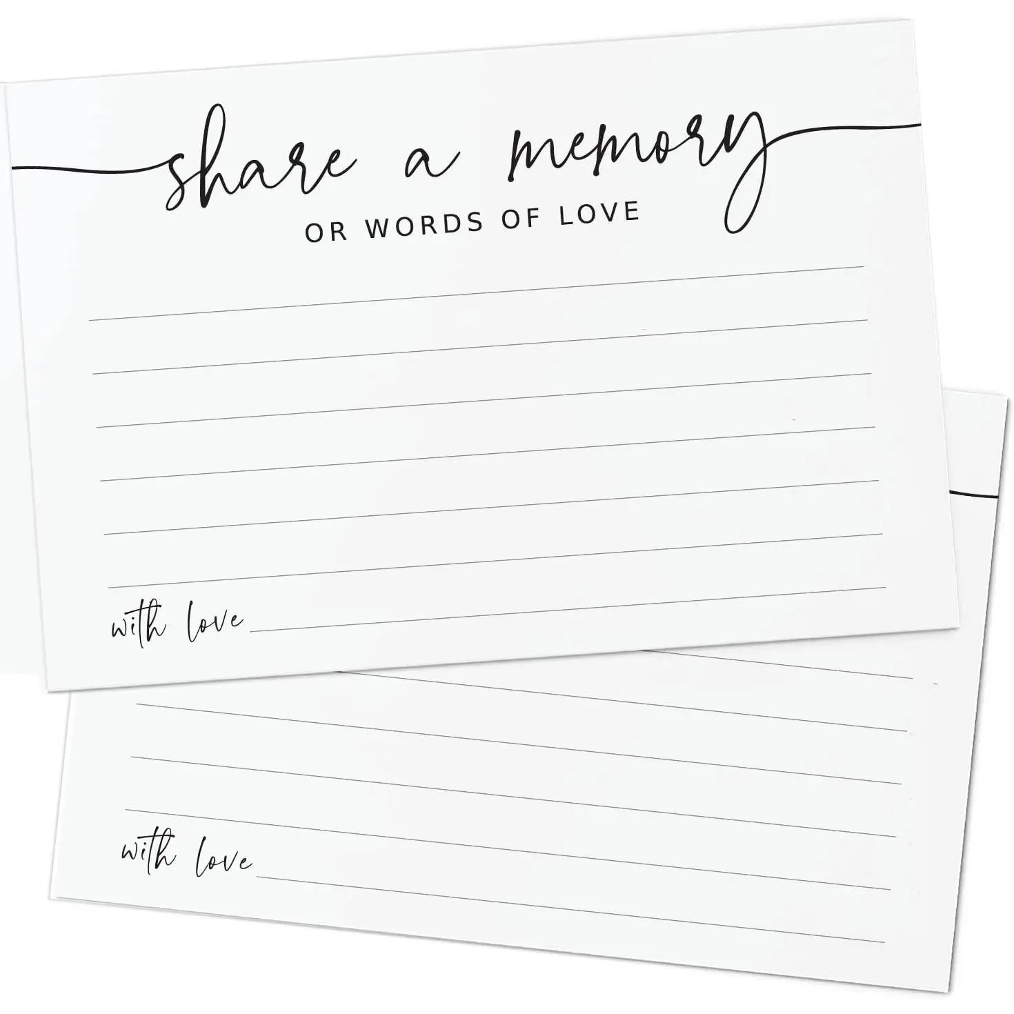 Minimalist Share a Memory Cards - 50 Pack, 4"x6", for Celebration of Life, Funeral Events (Womenswear & Underwear, Women's Tops, Blouses & Shirts Complementary Use)