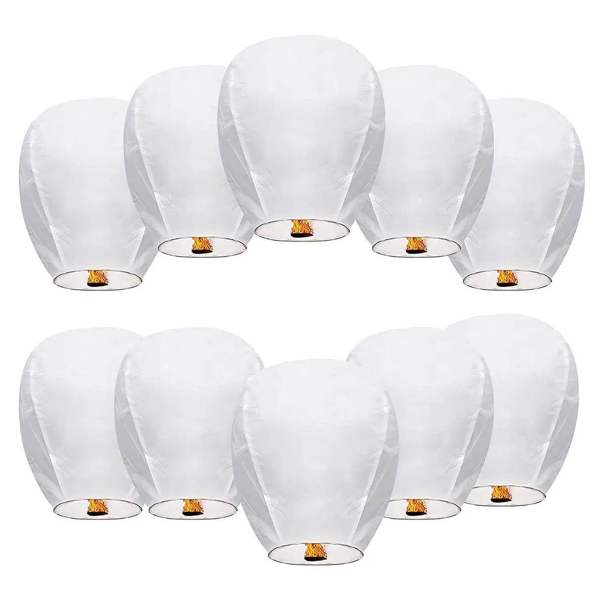 10 Wish Lanterns, Safe Fire Retardant, 100% Biodegradable Material, Perfect for Birthday, Wedding, Christmas, Home Decoration