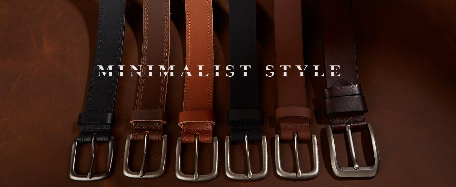 Men's Genuine Leather Casual Every Day Jeans Belts, Handmade Men Leather Belt with Gift Box