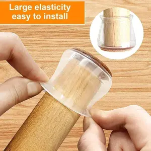 Felt Furniture Chair Leg Covers, Anti-Scratch Noise Reduction Floor Protector Pads, Fit for Wooden Floors & Tile, Non-Slip Household Furniture Feet Mats