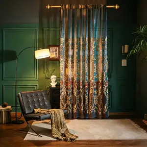2 Panels NAPEARL Nordic Floral Embroidered Tulle Curtain Sheer with 10-20% Blackout for Living Room & Bedroom European Embroidery Pull Pleated Tape Interior Decor