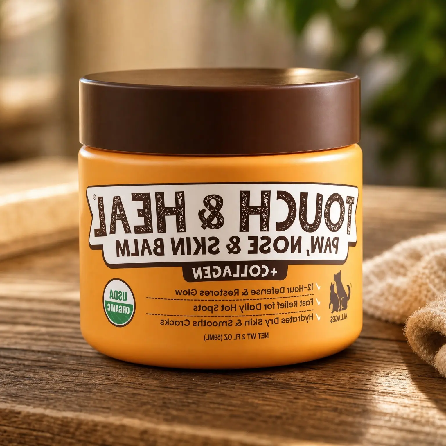 Organic Paw Balm for Dogs 2oz - Moisturizing Cream Lotion for Dry Cracked Paws, Nose, Snout, Elbows & Pads - Natural Soother & Protector Against Hot Pavement - Pet Paw Butter for Puppy and Adult DogsGift