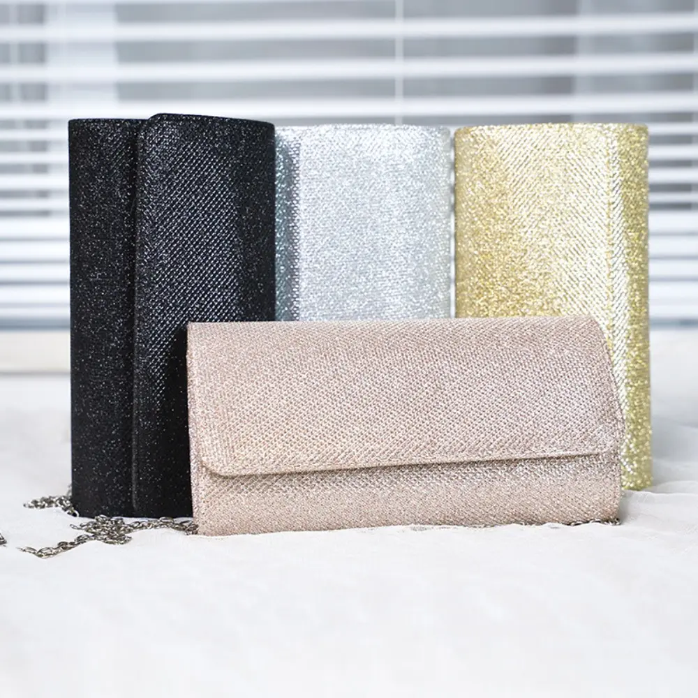 Women's 2026 New Chain-Shoulder Clutch, Elegant Celebrity Evening Accessory, Light Gold & Silver Wristlet for Banquet Dinner Dresses, Clutch Women's Clutches & Wristlets