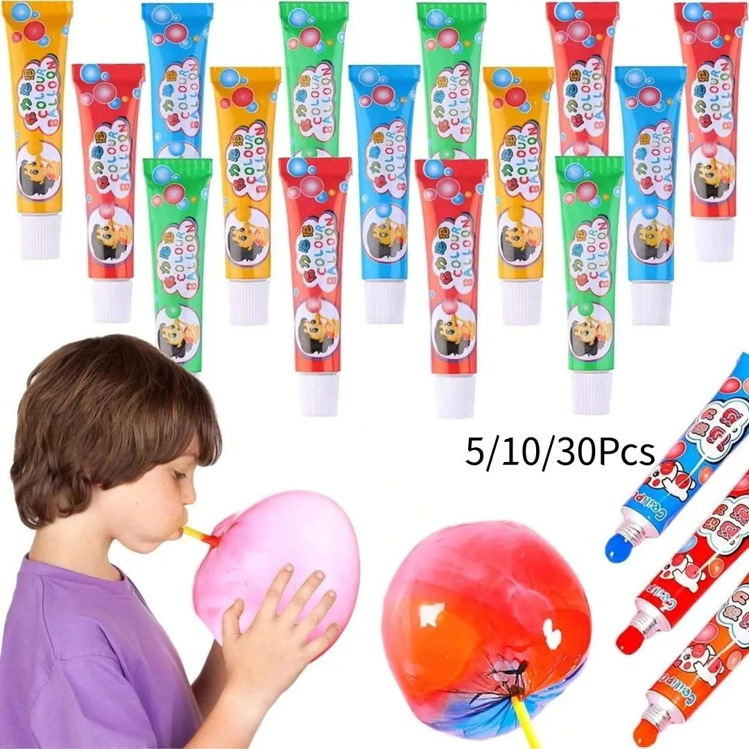 Colorful Bubble Gum Blowing Stress Relief Toy, Party Favors, Random Colors, 5/10/30 Pieces, Relaxing Wave Balls, Kids Gift, Bulk Stress Balls