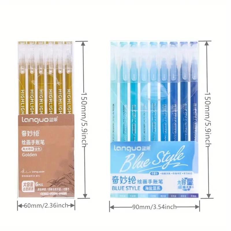 Colored Gel Pen Set, 1-Set Retro Colored Graffiti Pens, Stackable Colorful Ink Pens, Writing Pens for Office, School and Home