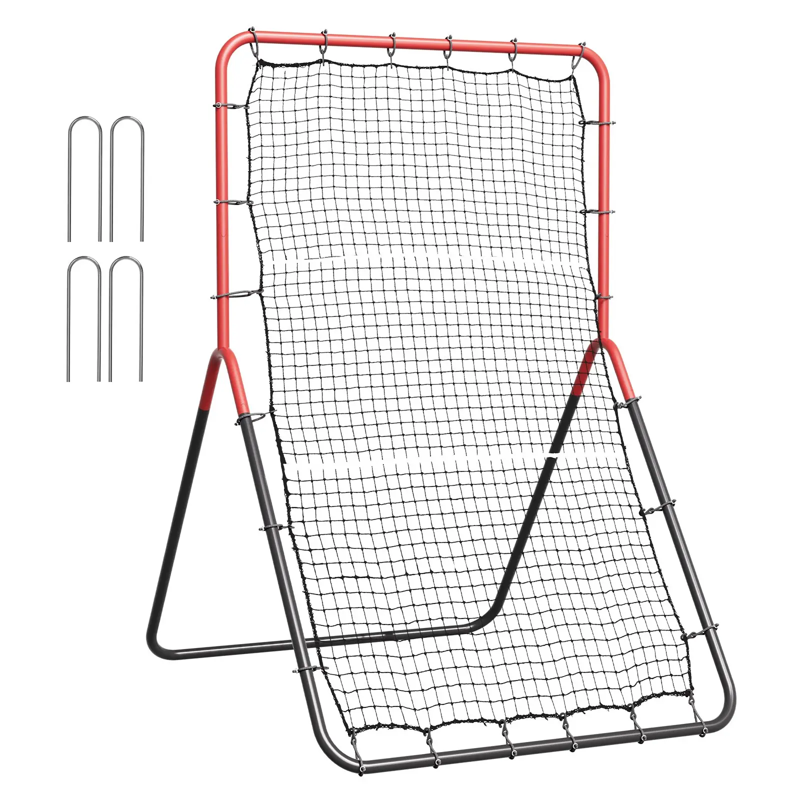 VEVOR Baseball And Softball Rebounder Net, 3x 4.5 ft PitchBack Baseball Pitching Nest, 3-Way Baseball, Softball Pitchback Net, Fielding Trainer, Bounce Back Net for Fielding/Throwing Practice