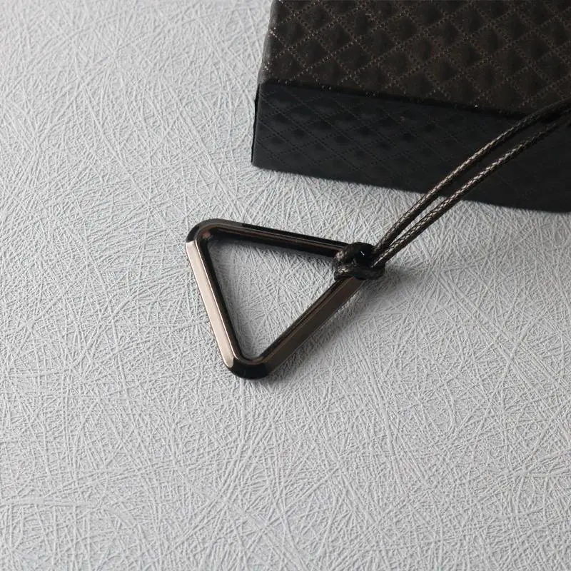 Transformation Pull Ring Necklace Triangle Transformation Pendant Cos Metal Black Long Necklace Triangle Pendant