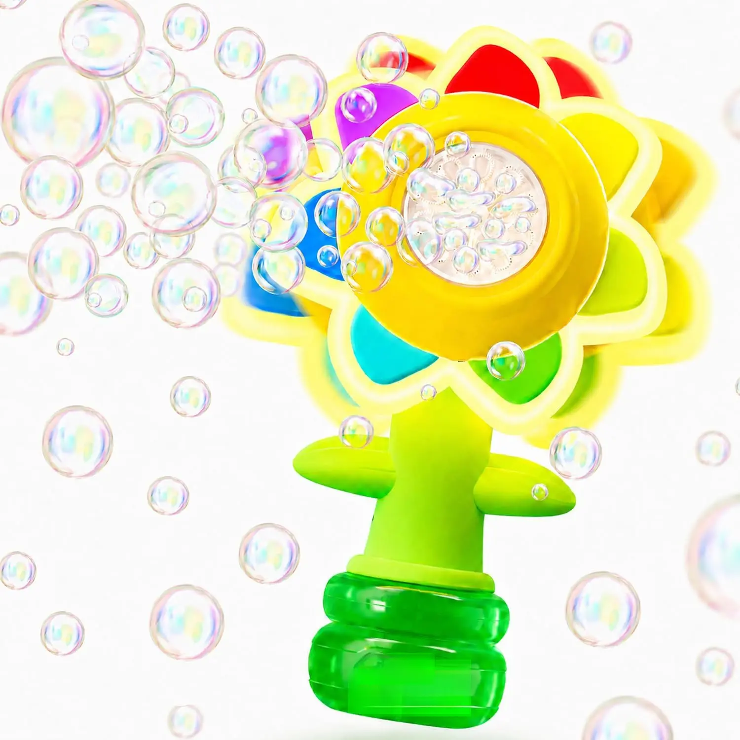 Bubble Machine  Kids, Automatic Flower Bubble Maker with Lights, Handheld Bubble Blower  Toddlers, 25,000+ Bubbles, 3 Modes, Outdoor Summer Birthday Gift  Girls Boys Ages 3+ New model