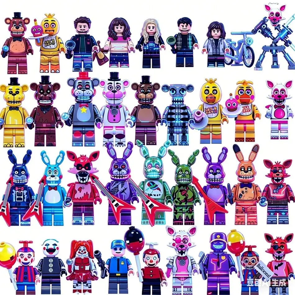 2PCS WM6097 WM6170 WM6173 V1004 Blocks Anime Nightmare Games Bricks Toy Dolls Model Building Blocks Toys Gifts Assemble Toys
