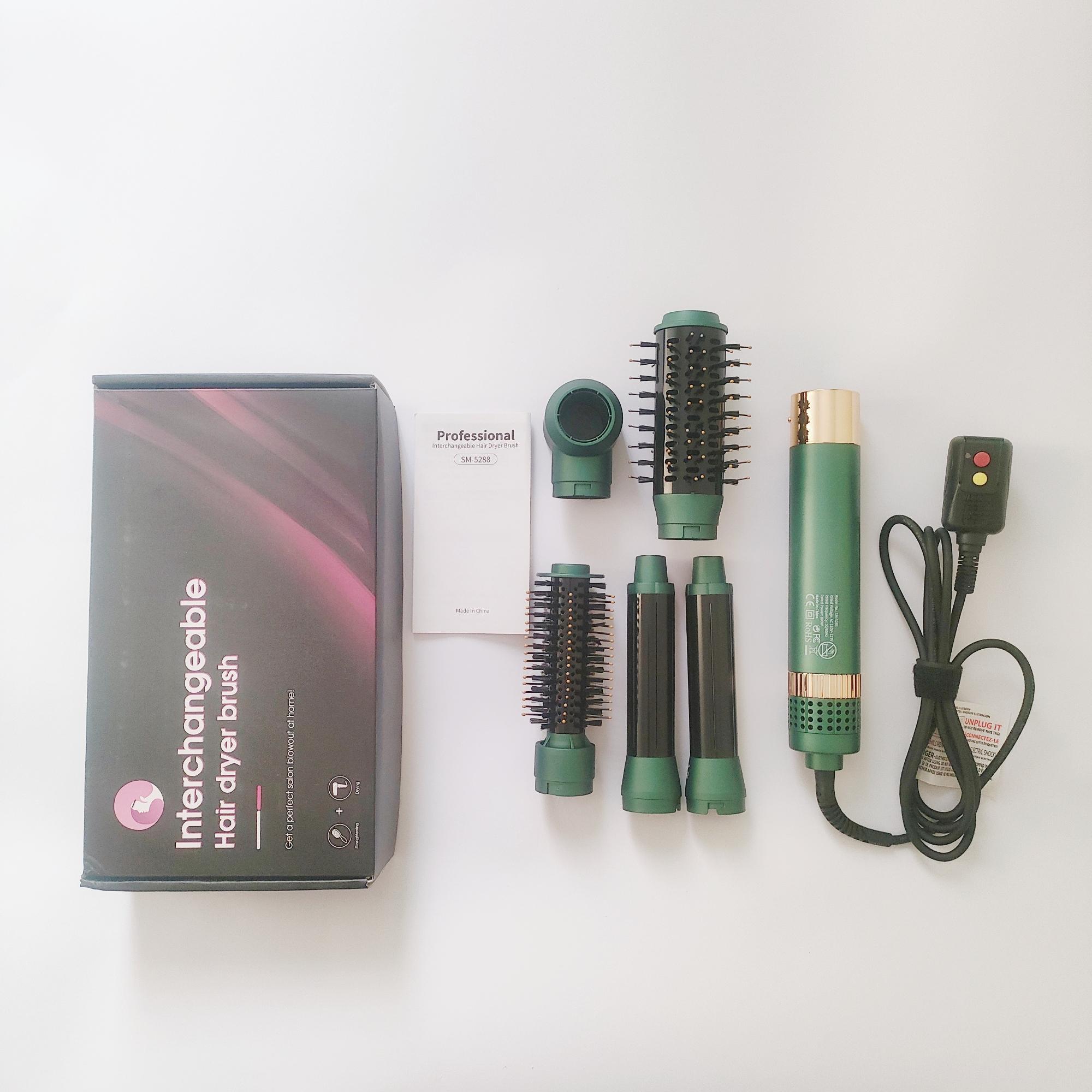 Five-In-One Hot Air Styler Comb, Hair Dryer Curler Straightener, Multi-Functional Heat Brush Gift for Women, Birthday Present