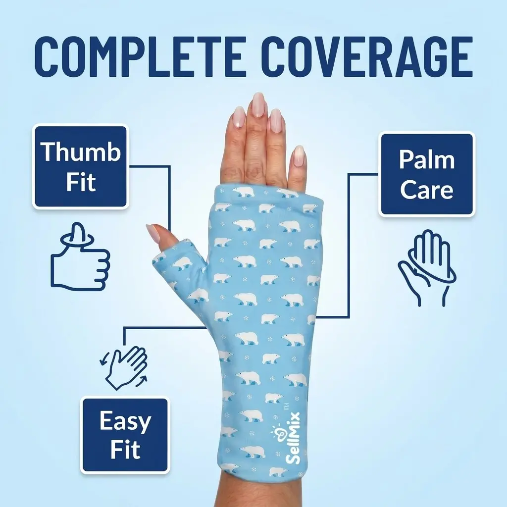 Cooling Gloves, Hot & Cold Use for Fatigue Relief, Flexible Fit, Chilled or Heated, Daily Use for Men Women, Summer Must-hav