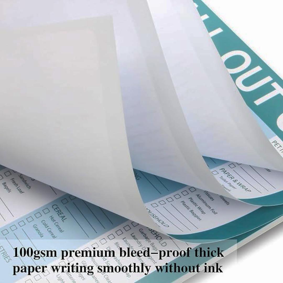 Grocery List Notepad 21.59cm x 16.51cm with 52 Sheets, Magnetic Refrigerator Shopping Planner for Organized Grocery Shopping, Easy to Fill Fruit Vegetable Meat Dairy Snacks Checklist, Monthly Planner Magnet