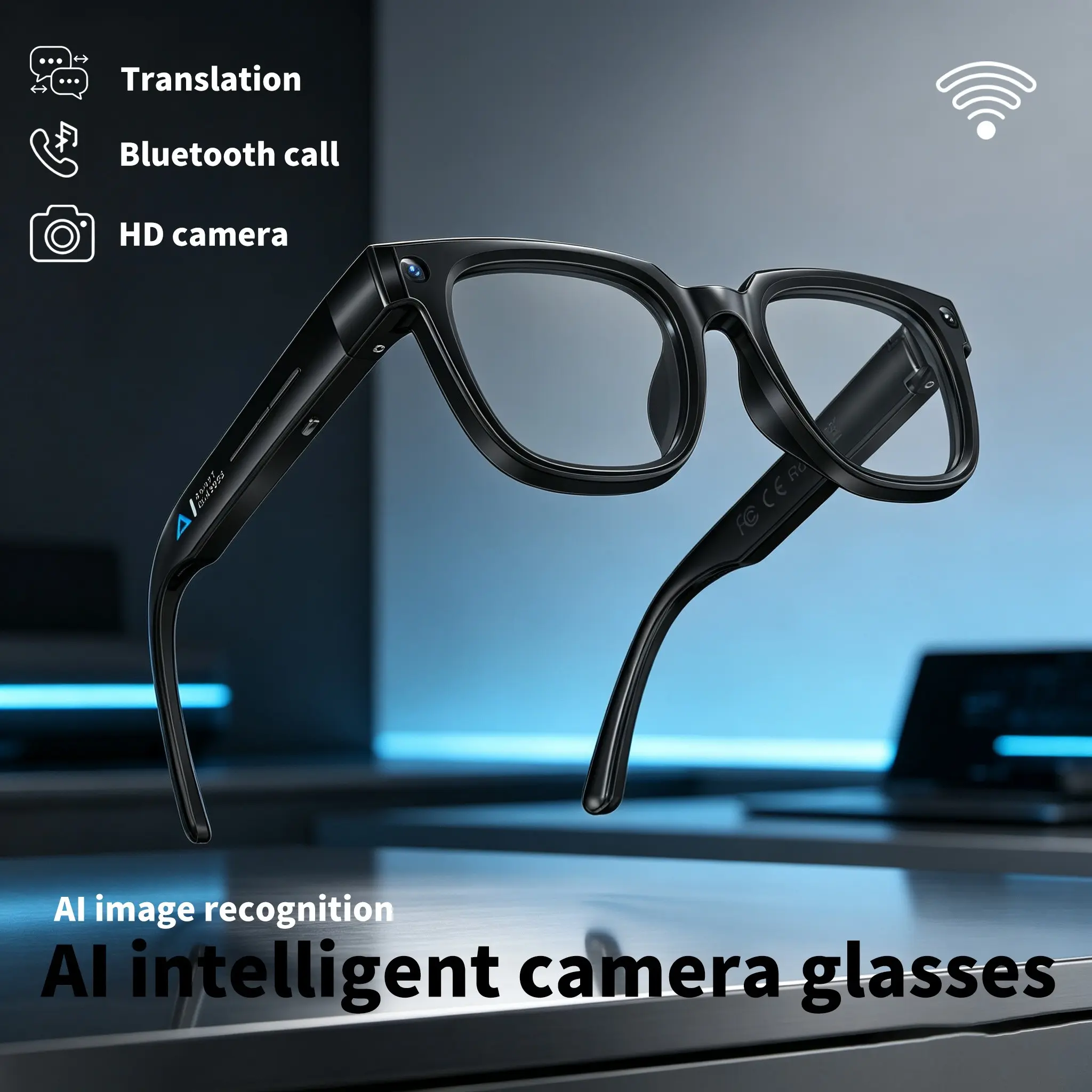 Ai Smart Glasses with Ai Technology, Built In Camera, Multilingual Translation, Designed for Cycling and Driving, Multi-Functional