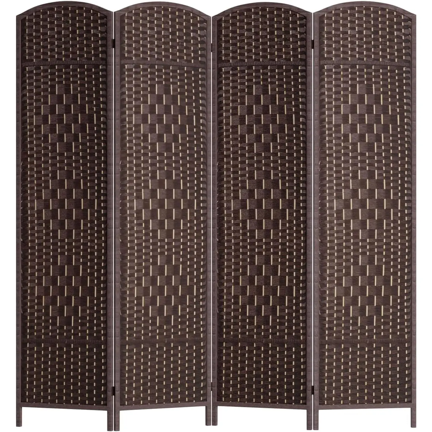 Room Divider Folding Privacy Divider 6 Ft Indoor Wall Divider Portable Partition Wood Screen, Brown (4 Panel)