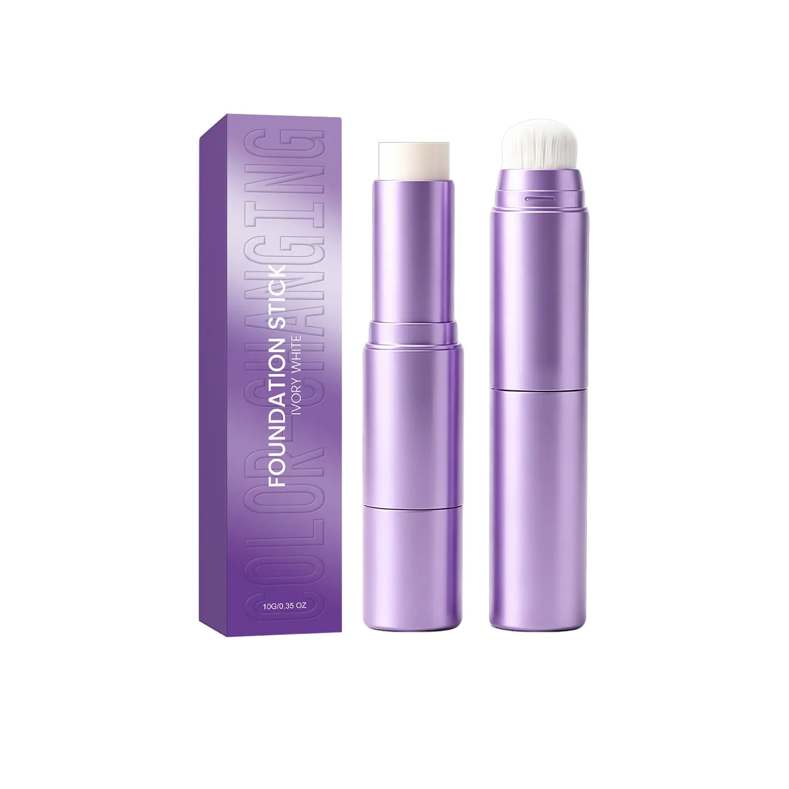 Amz Two-In-One Color-Changing Tinted Foundation Stick (ivory ), Brighten Skin Tone, Smooth and Natural Finish, Long-Lasting Makeup
