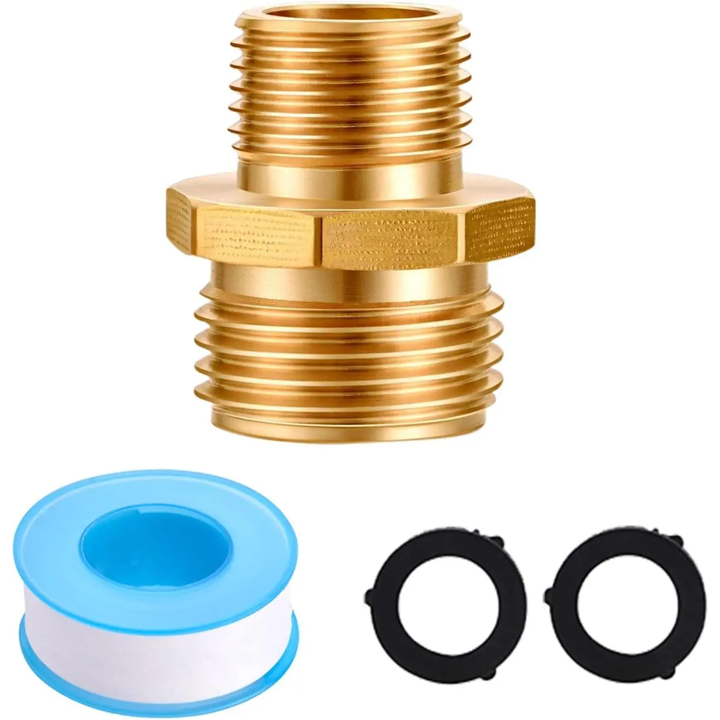Solid Brass Garden Hose Adapters | Bathroom Shower Hose Adapters | Connectors Adapter | GHT To NPT Adapter Pipe Fitting Connect | 3/4" GHT Male to 1/2" NPT Male
