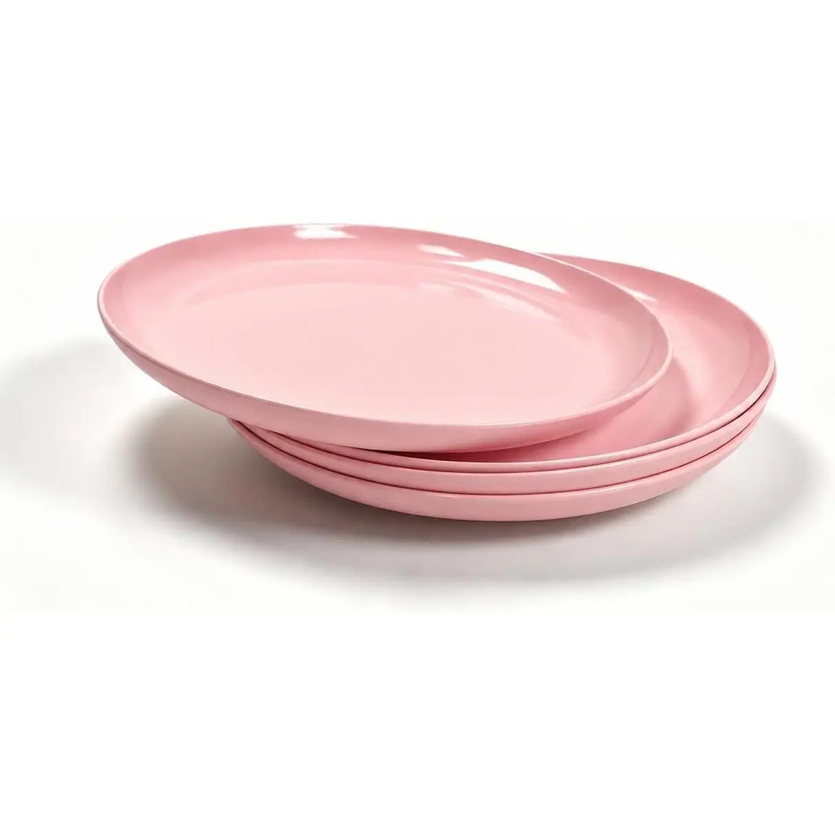 Set of 4  Melamine Salad Plates, 8 in Dessert Plate, White