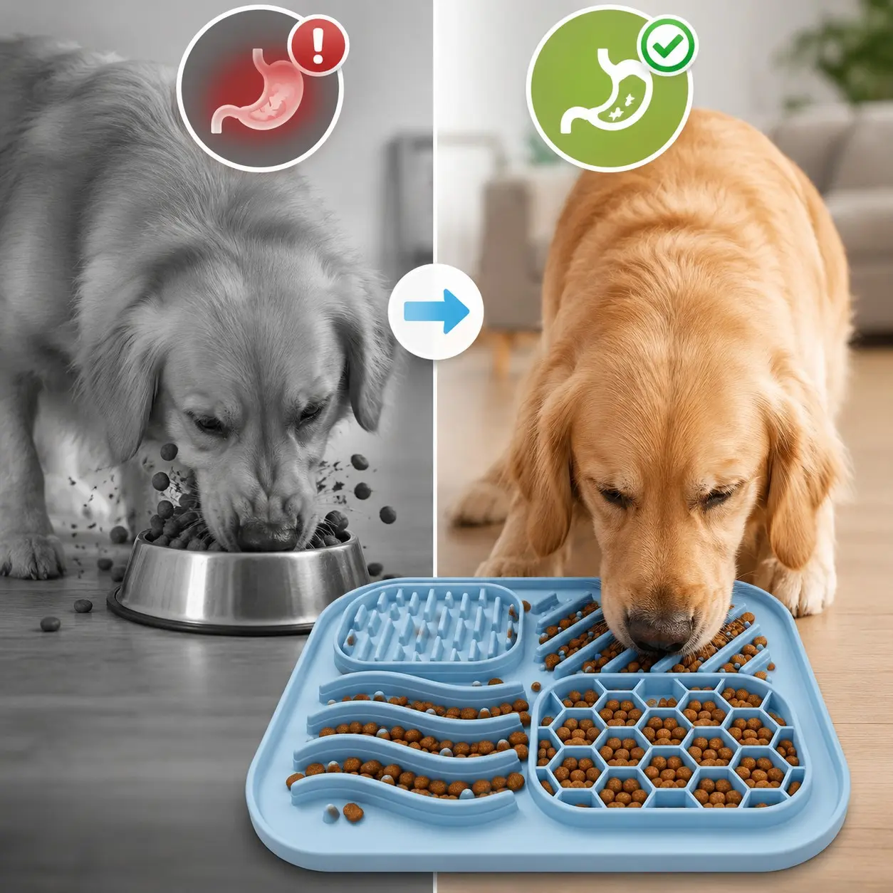 Silicone Pet Slow Feeder Mat, Suction Cup Anti-Choking Licking Pad, Cat Dog Universal Food Divider, Easy Clean Pet Feeding Tray, Lick Mats