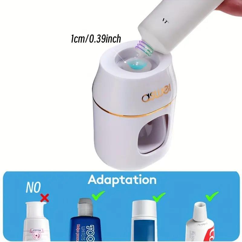 Automatic Toothpaste Dispenser Wall Mount, No Drilling Required, Bathroom Organizer Rack, Home Use Toothpaste Holder, Toothbrush