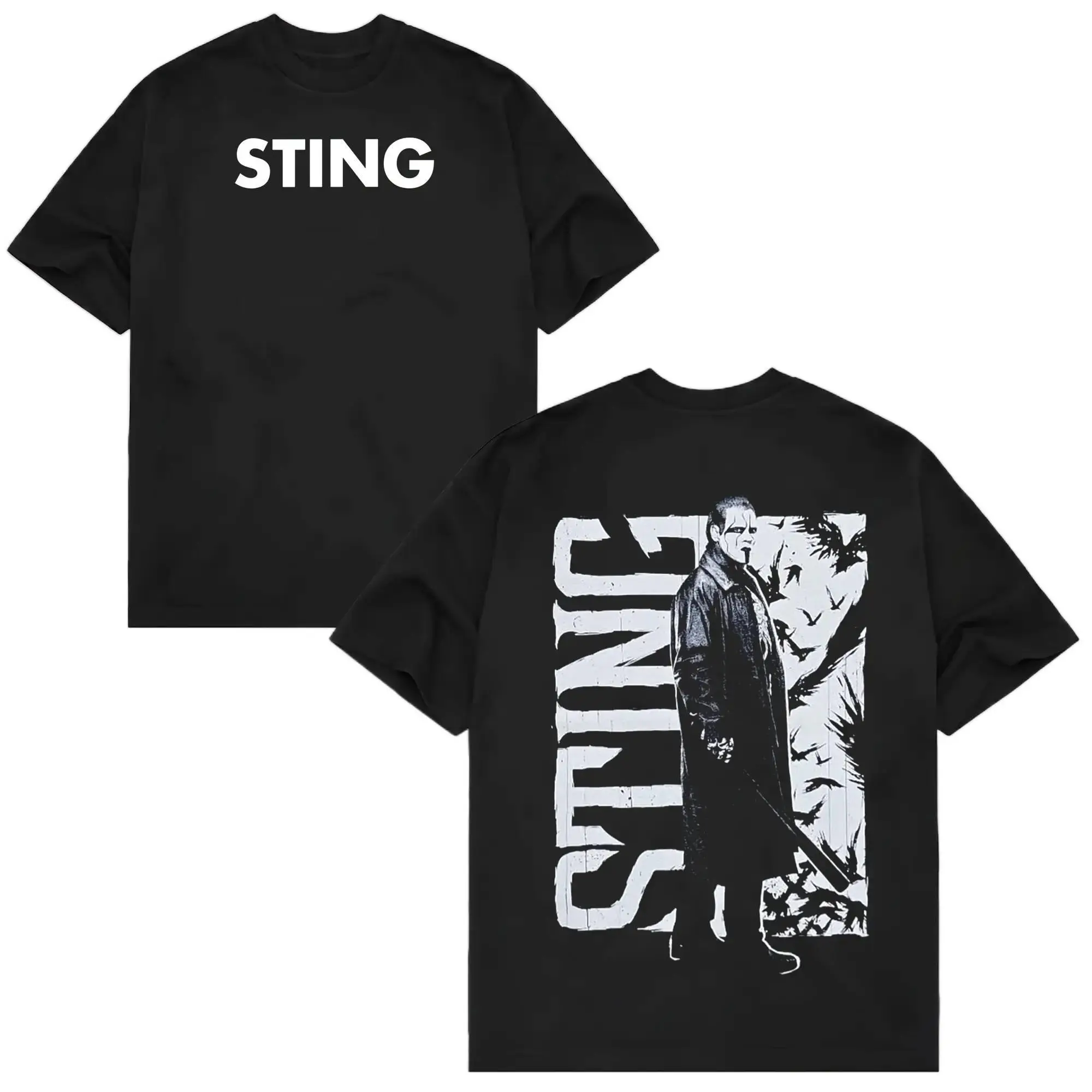 [ 🥊   Sale Up To 50%]NEW Sting WWE Wrestling 2 side shirt ,  Unisex Acid Wash Tee , WWE Legend Streetwear, Wrestling Print , Cotton Vintage Graphic Design,, Graphic Tee T-Shirt  Wash , Classic , Fan Gift Top Fabric Menswear Casual Wrestling Crew