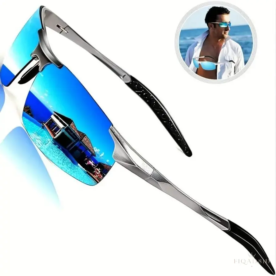 Rimless Polarized Sports Sunglasses For Men, Al‑Mg Alloy Flexible Frame, UV400 Protection HD Lens, Adjustable Comfort Fit Shades, Lightweight Outdoor Eyewear For Driving, Fishing, Cycling And Daily Travel