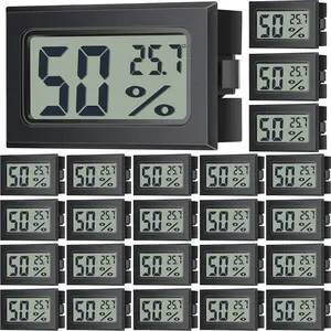 24 Pack Mini Digital Hygrometer Thermometers Indoor Humidity  Temperature Humidity Gauge Meter with Fahrenheit for Greenhouse Garden Cellar Closet