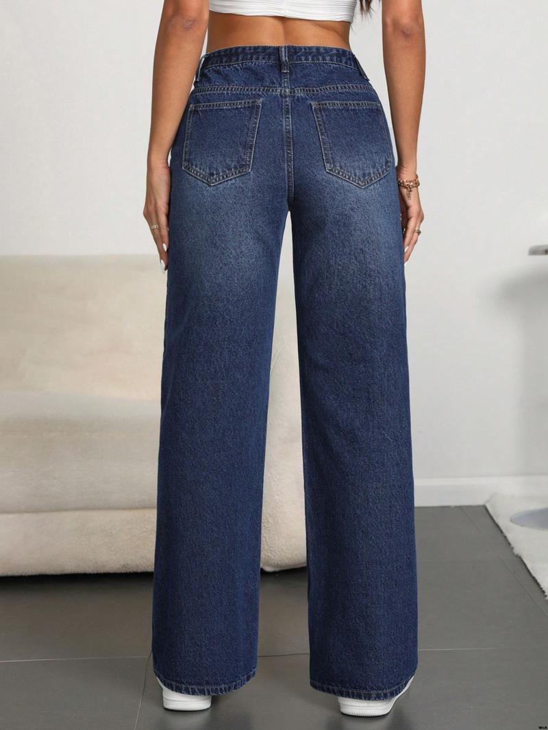 Wear daily suitable for jeans, straight, casual, large size EZwear SHEIN