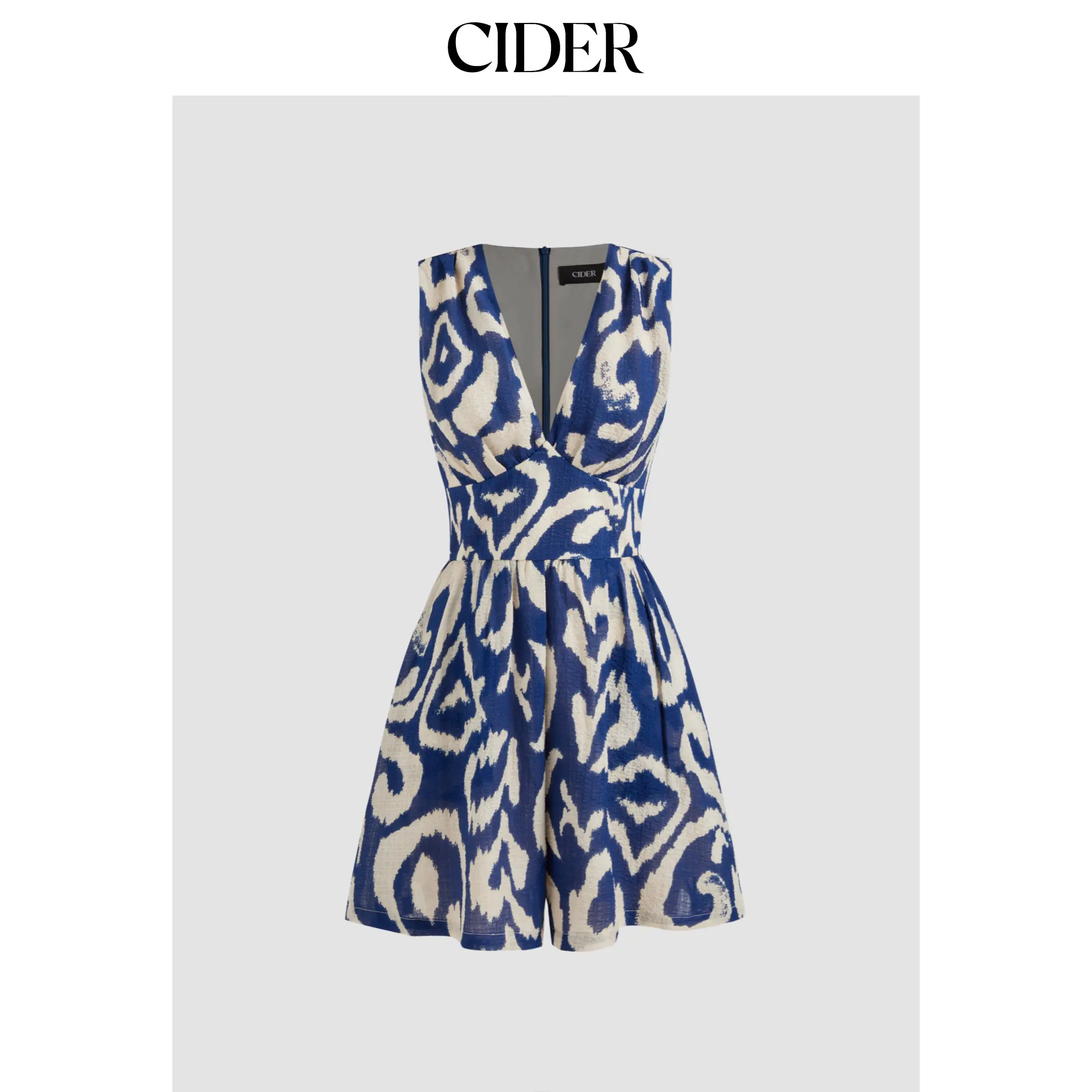 Cider [size 2-10] V-neck Abstract Pocket Zipper Romper SummerWins SummerFinds