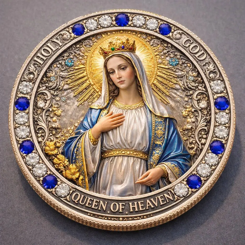 Queen Victoria Theme Collectible Coin, Religious Memorial Prayer Coin Gift, Perfect Present for Collectors, Elegant Design, Religious Collectibles