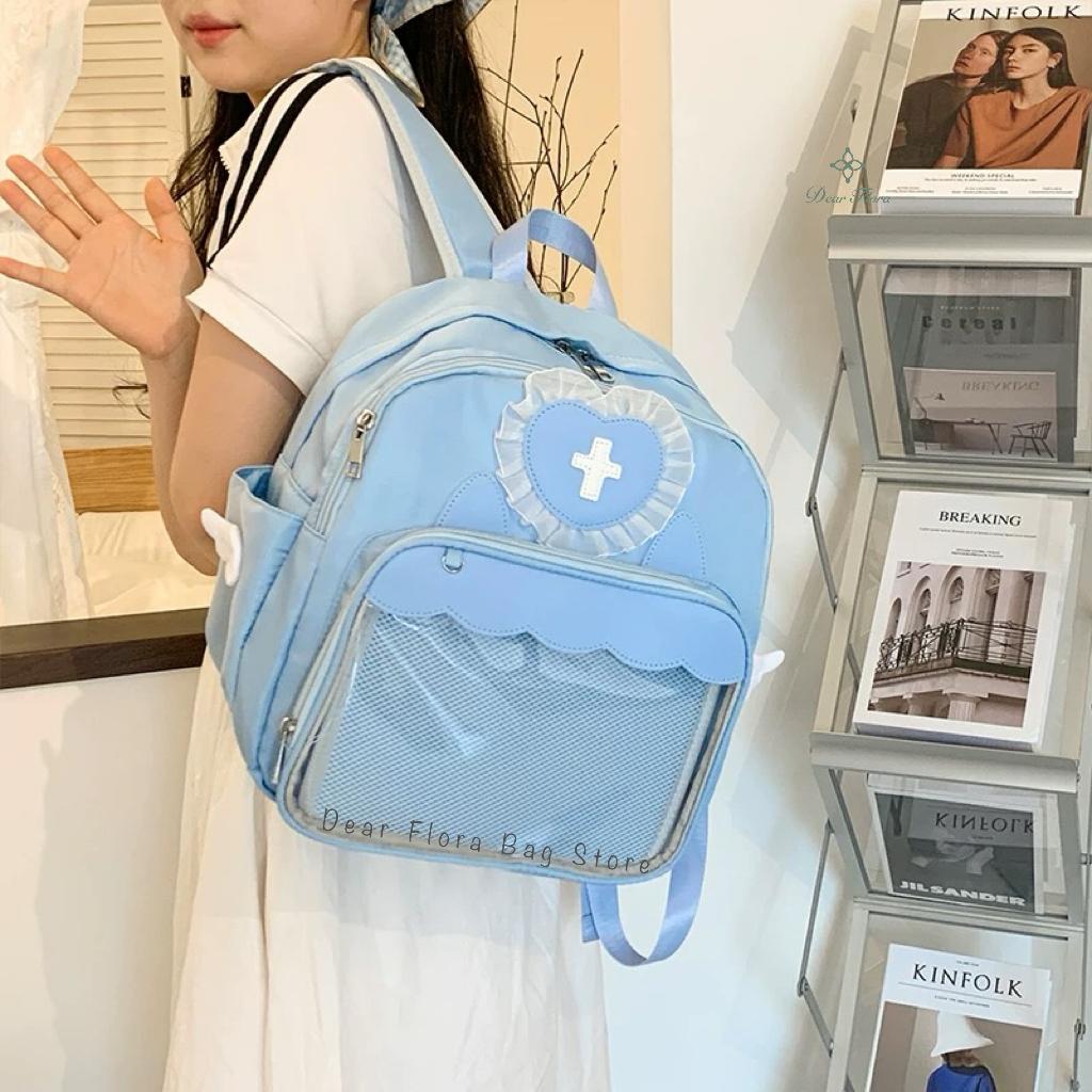 Y2K Cute Clear Ita Bag Women Lolita Backpack Kawaii Girl Shoulder Bag DIY Display Transparent Pocket Japanese Doll Tote Handbags