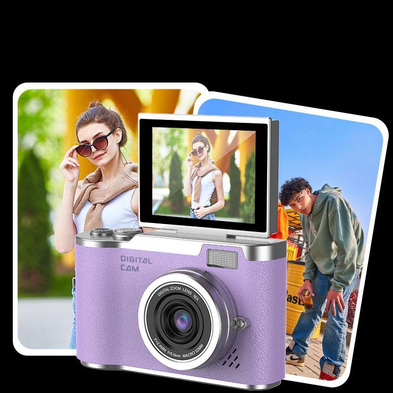 Flip screen student camera, USB rechargeable digital camera, portable beginner camera for students, entry level digital camera with built in games and filter effects, video recording  perfect gift for Mother’s Day, Thanksgiving, and New Year.