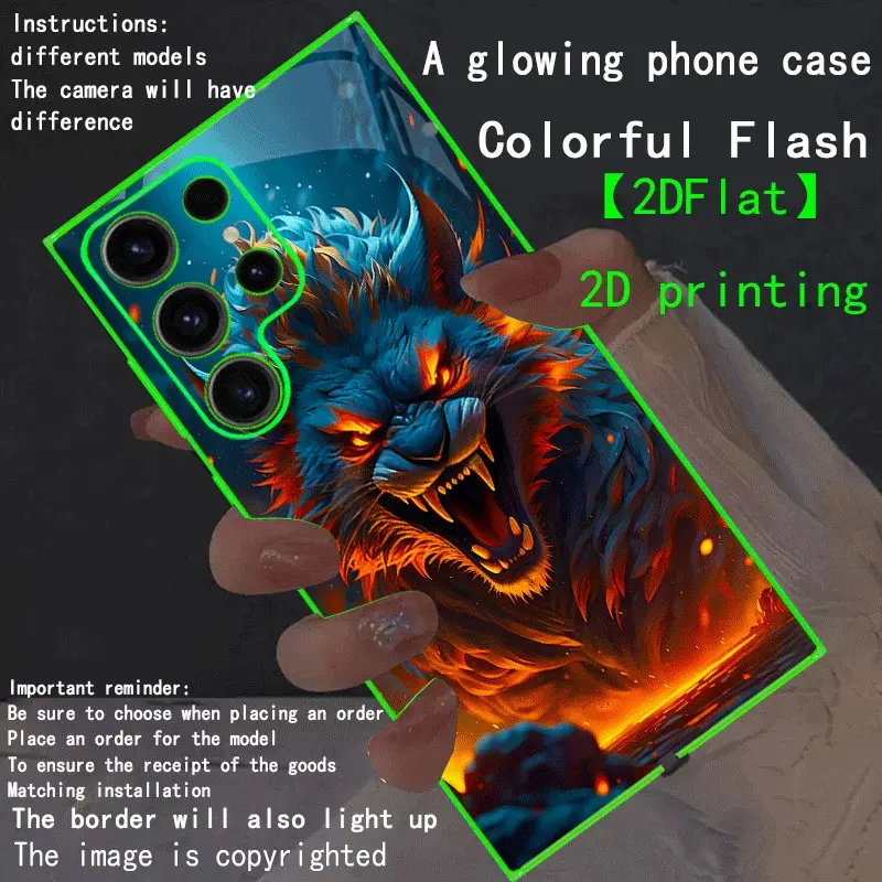 New LED Phone Case with Glowing Border, Luminous, Compatible with Galaxy S26 Ultra to A15 5g, Fashionable Protective Cover, Phone Shell, Unique Design, Daily Use
