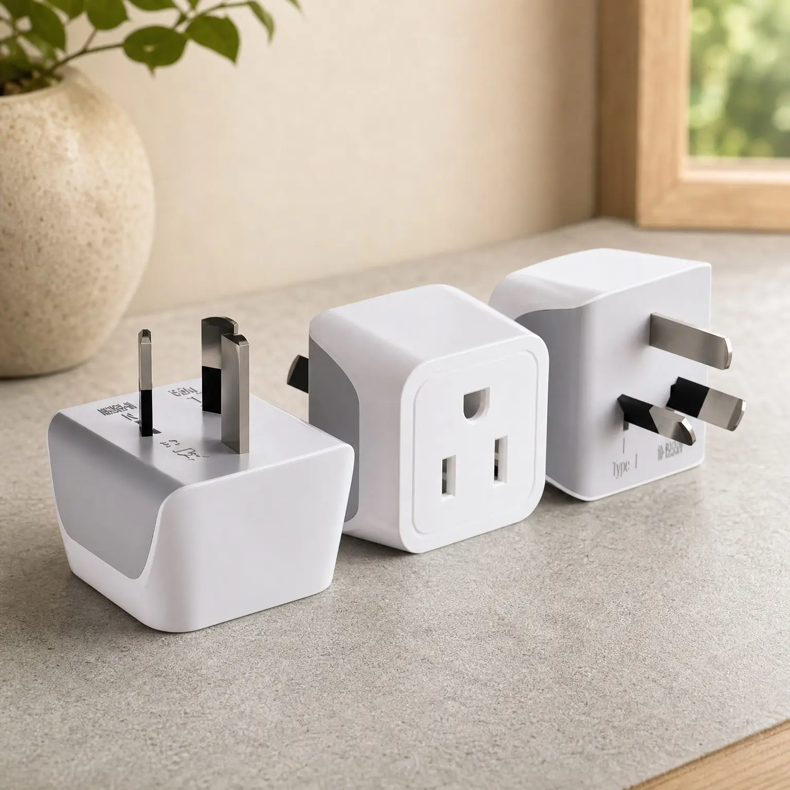 Australia Type I Plug Adapter with USB-A & USB-C, USA Input - New Zealand, China, Argentina Power Adapter, CE & RoHS Certified, Compact Grounded DesignGift