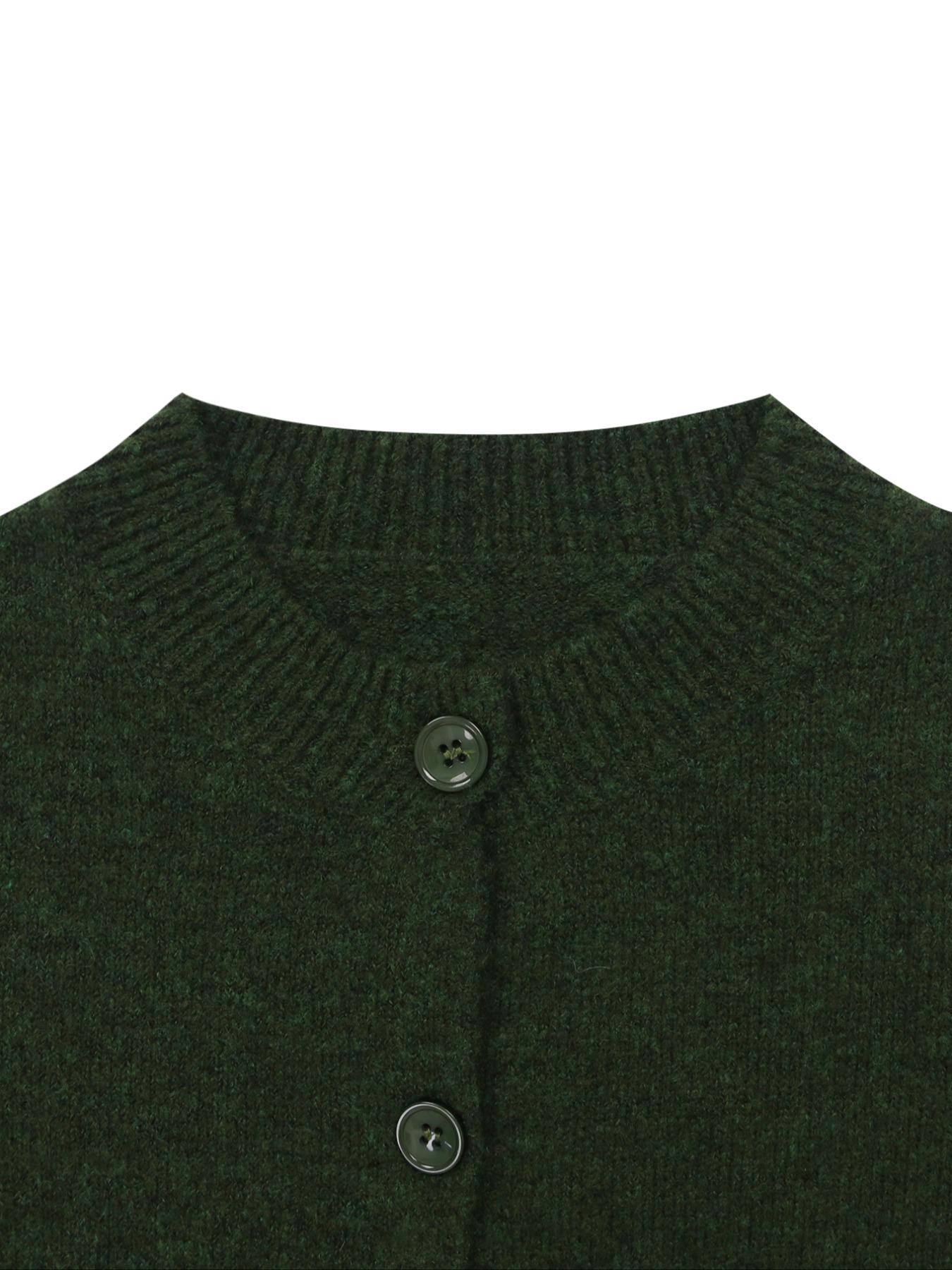 Autumn Winter Women's Casual Knit Cardigan, Elegant Vintage Round Neck Sweater, Simple Lazy Style, Long Sleeve Pullover