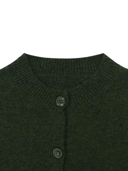 Autumn Winter Women's Casual Knit Cardigan, Elegant Vintage Round Neck Sweater, Simple Lazy Style, Long Sleeve Pullover