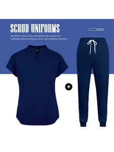 Women Medical Care Uniform Set Stretch Soft Scrub Top Jogger Pants Breathable Nursing Workwear for Clinic Staff