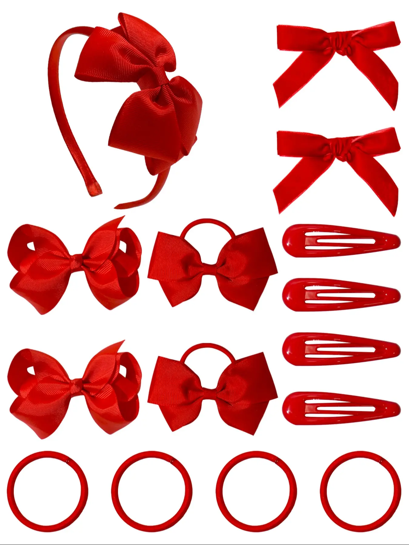 15/40 Piece Bow Hair Accessories Set, Headbands Clips Rubber Bands, Christmas Holiday Party Decorations, Easy Match Hair Accessory Set