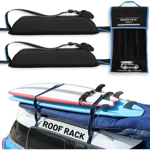 Surfboard Roof Rack - Soft Padded Surfboard Rack for Car, No-Scratch Buckles, Fits Most Vehicles Without Crossbars, Extra-Wide 1.5" Straps, Carries up to 3 Boards