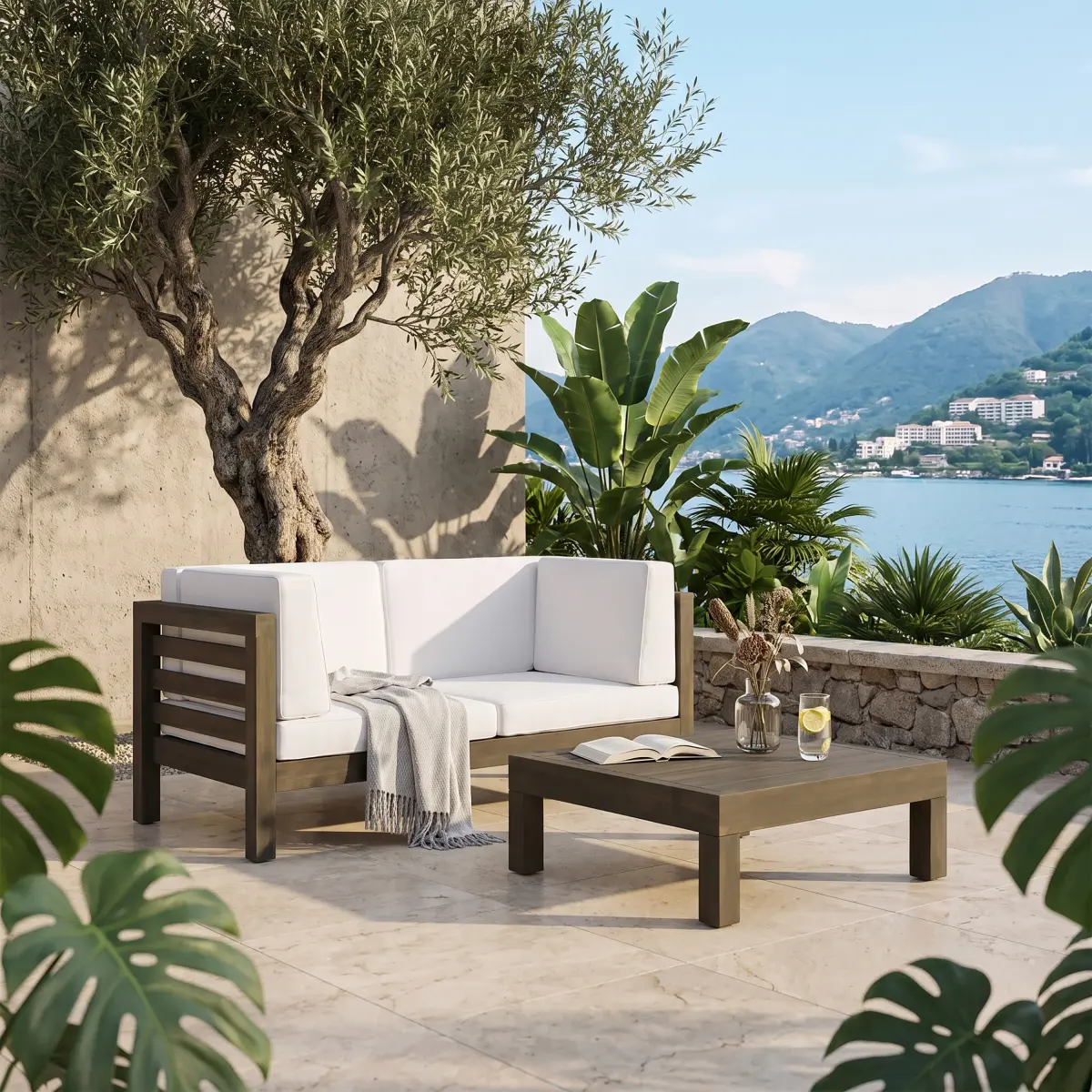 AobtkelChristopher Knight Home® OANA 3-Piece LOVE SEAT SET WITH COFFEE TABLE, WHITE
