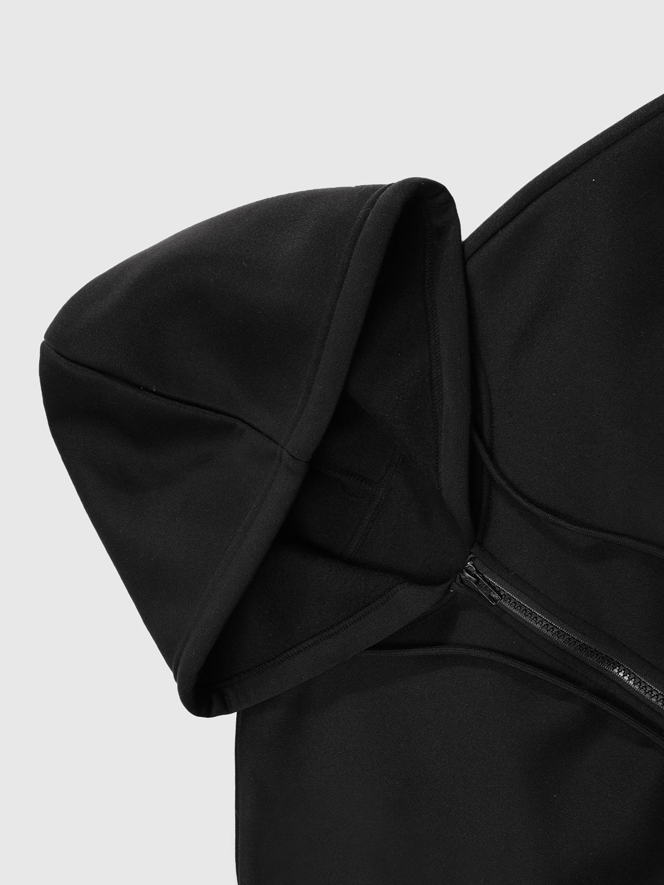 Autumn Winter Hooded Cardigan Sweatshirts Trendy Graphic Eye Letter Print Streetwear Street Style Fitted Knitwear, Thick Fabric, Perfect for Fall & Winter Seasons