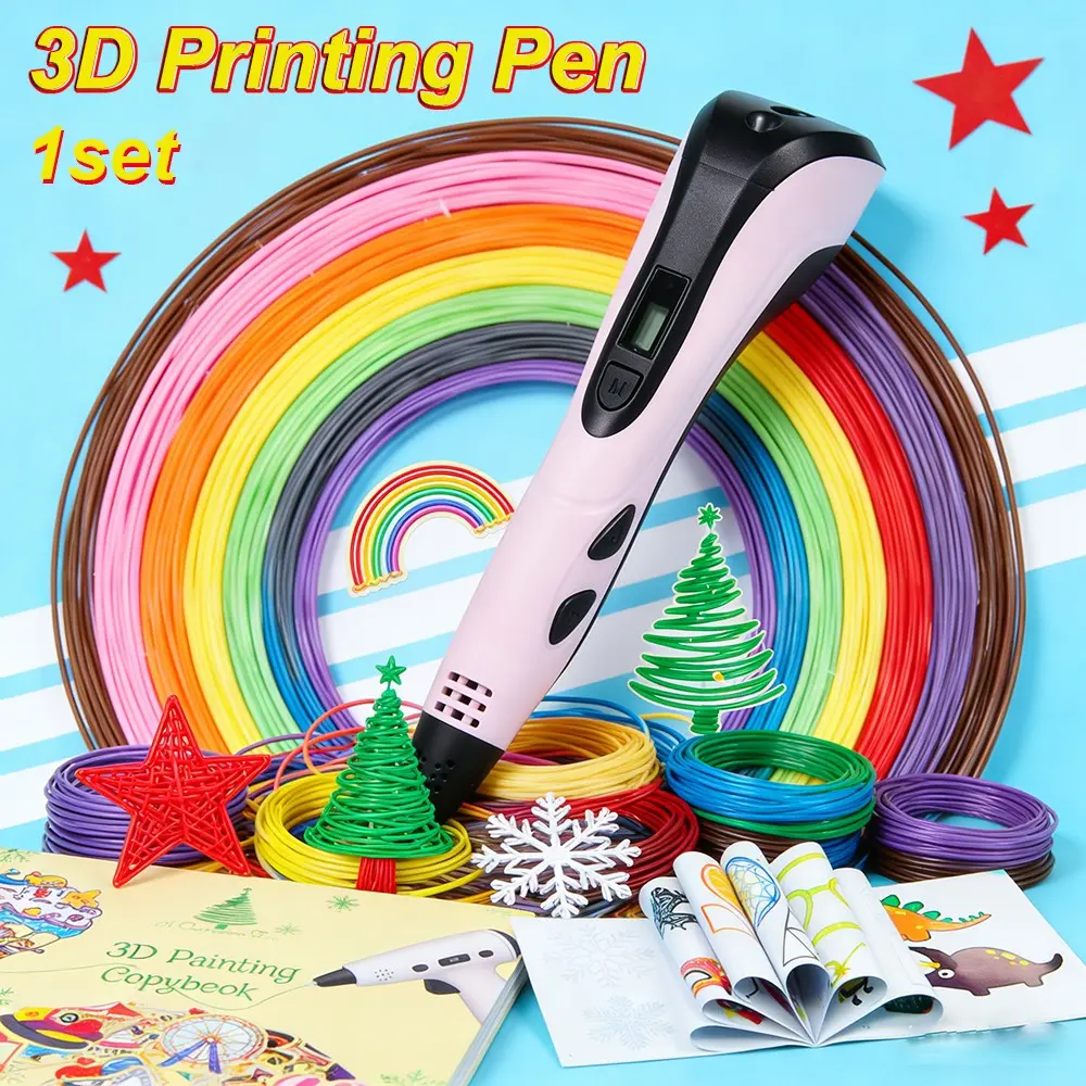 3D Printer Pen Set with LCD Display, 3 Speed Settings, 2m 22 Colors, 1.75mm Pla Filament, DIY Drawing Kit, Birthday Gift, Christmas Gift