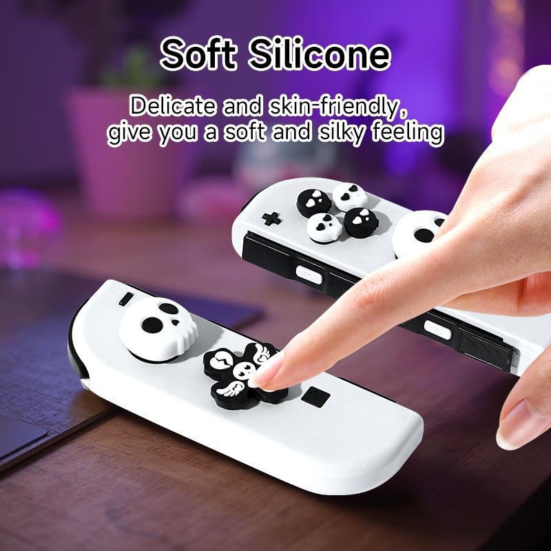 Creative Skull Pattern Game Controller Protective Case, Controller Design, 1 Set Game Controller Protector, Console Accessories for Nintendo Switch