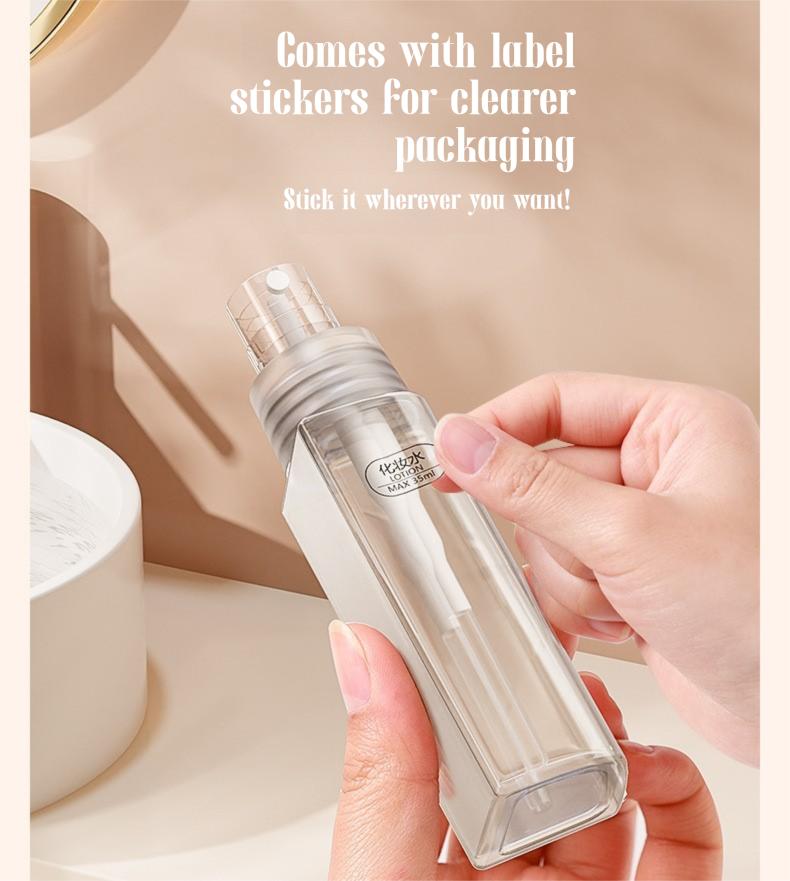 4-in-1 Travel Dispenser Bottle for Toiletries Portable Cosmetic Shampoo Storage Lotion Compact Plastic Container Wholesale Easy Press Smooth Flow