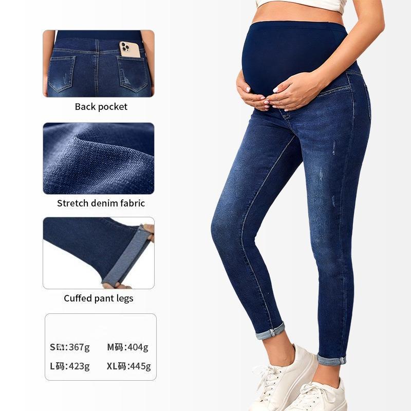 Women's Maternity Jeans Over Belly Skinny Denim Jeggings Comfy Stretch Pregnancy Pants
